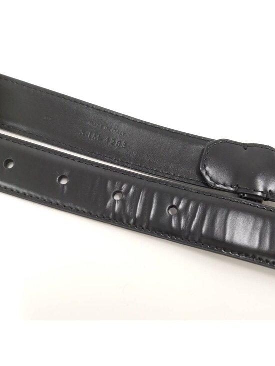 Celine Belt Triomphe Gold Leather Black main image 7